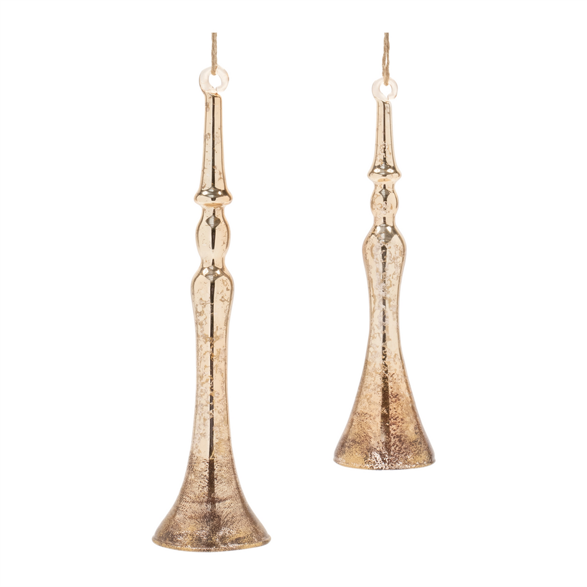 Horn Ornament (Set of 12) 8"H, 10"H Glass