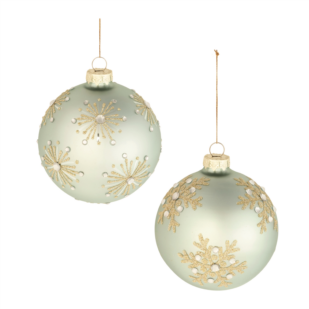 Ball Ornament (Set of 6) 4"D Glass