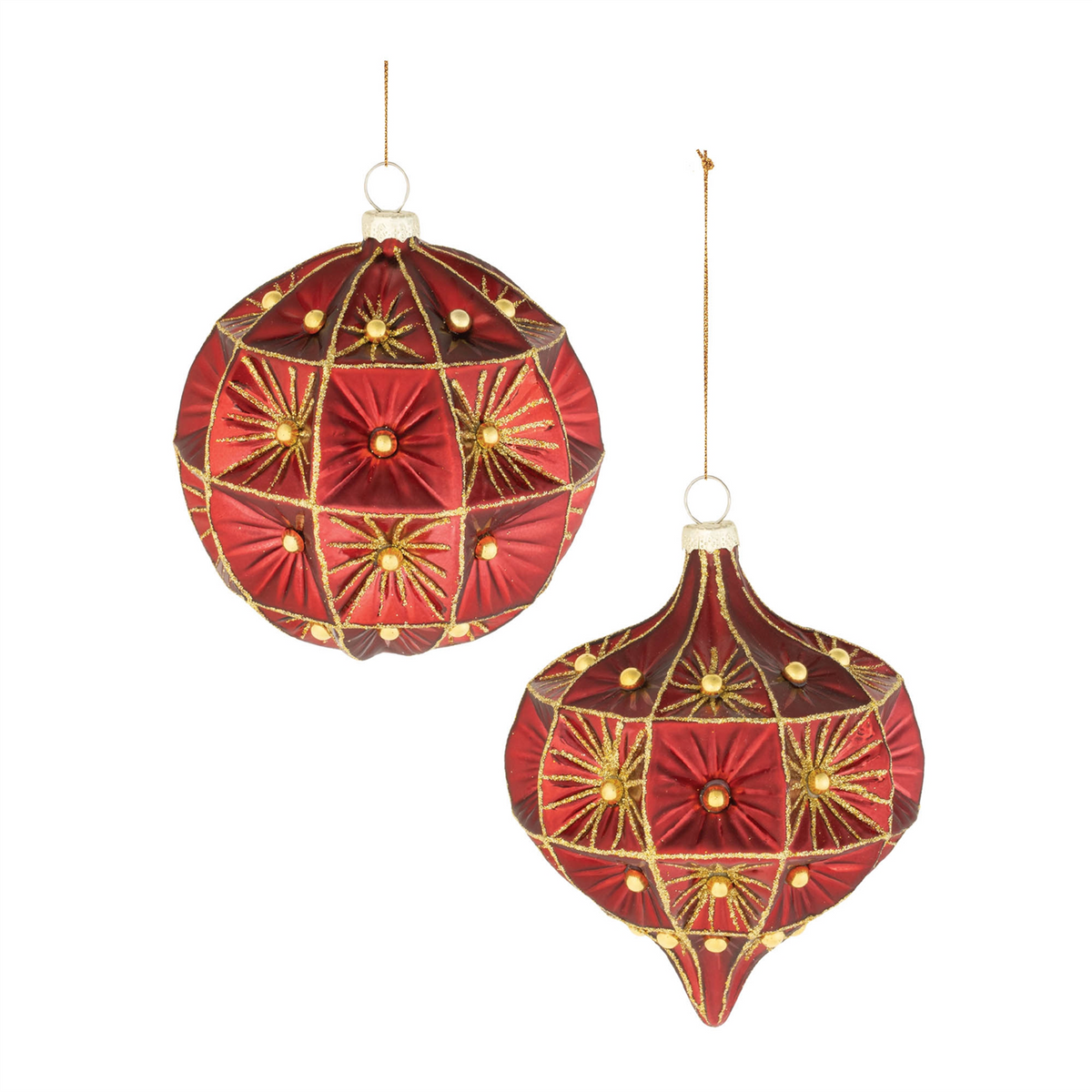 Ornament (Set of 6) 4"H, 4.5"H Glass