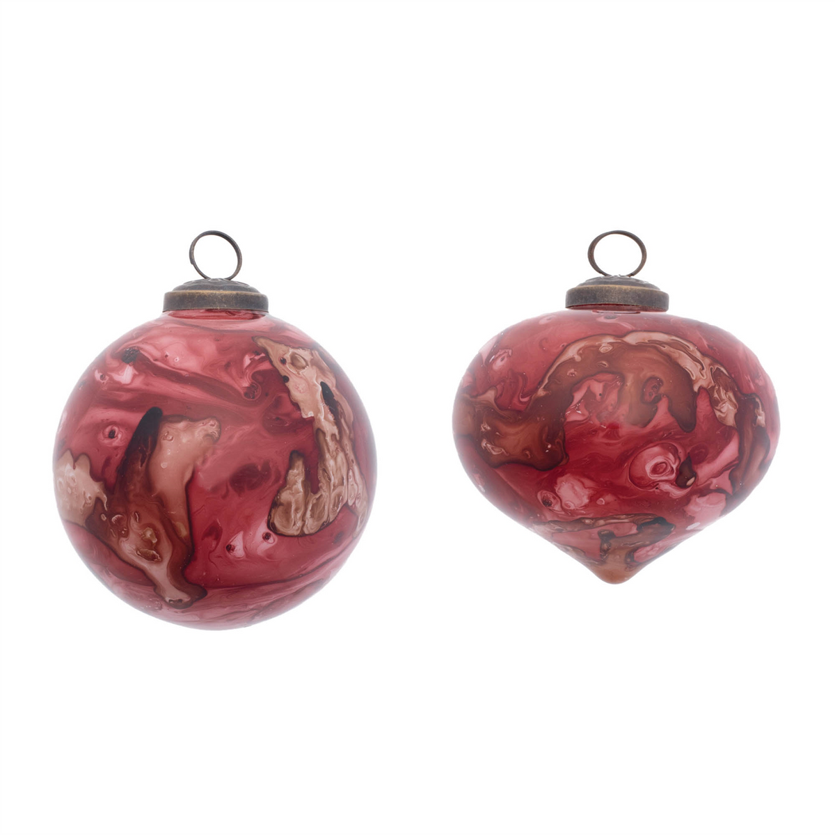 Ornament (Set of 6) 3"D , 4"H Glass