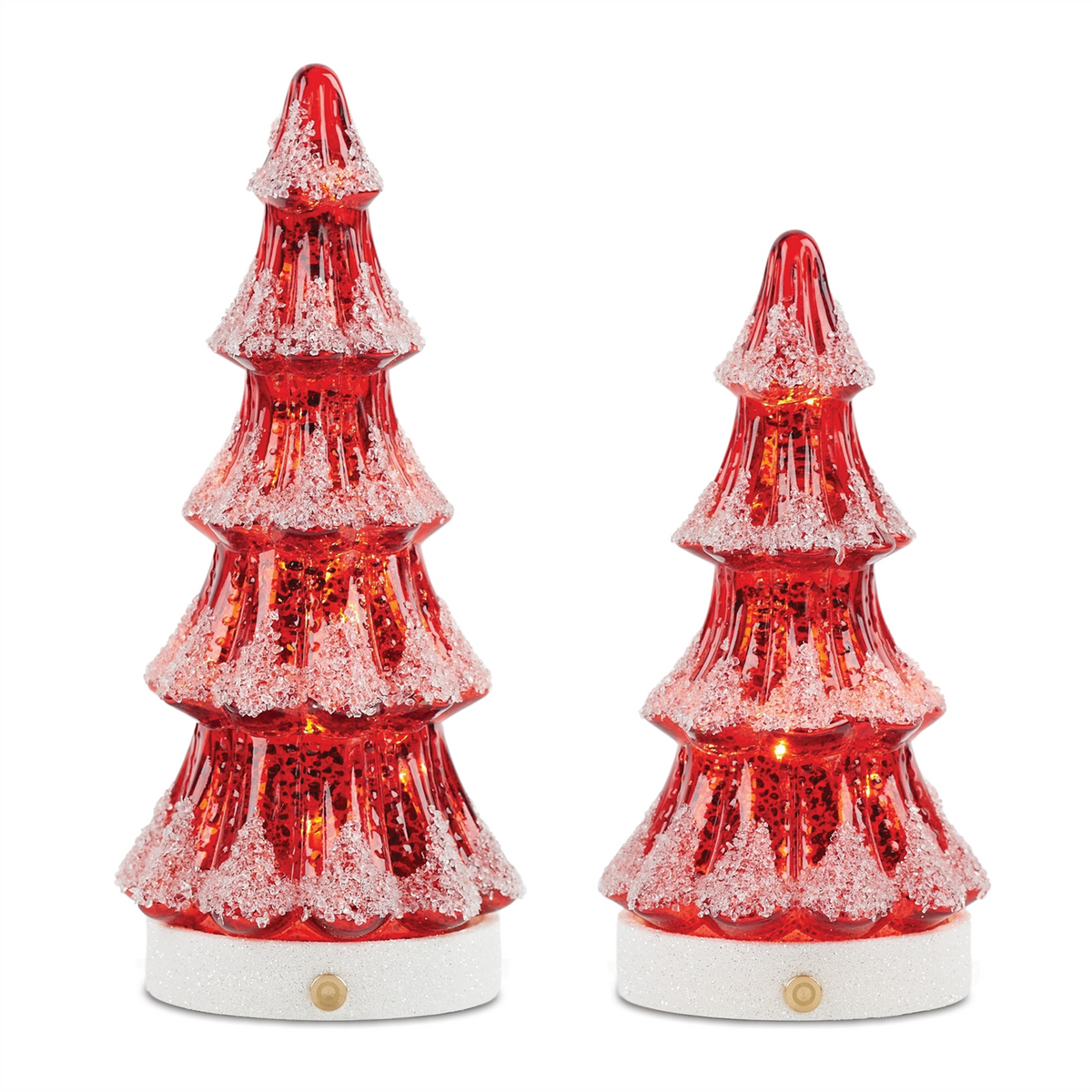 LED Tree (Set of 2) 8"H, 10"H Glass