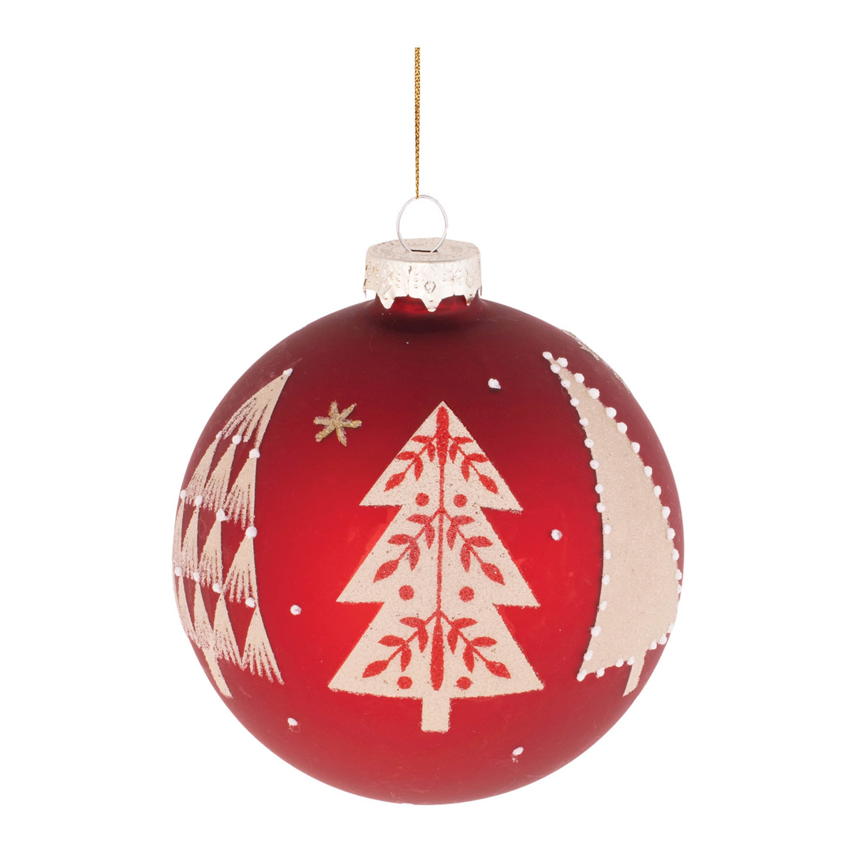 Beaded Pine Tree Ball Ornament (Set of 6)