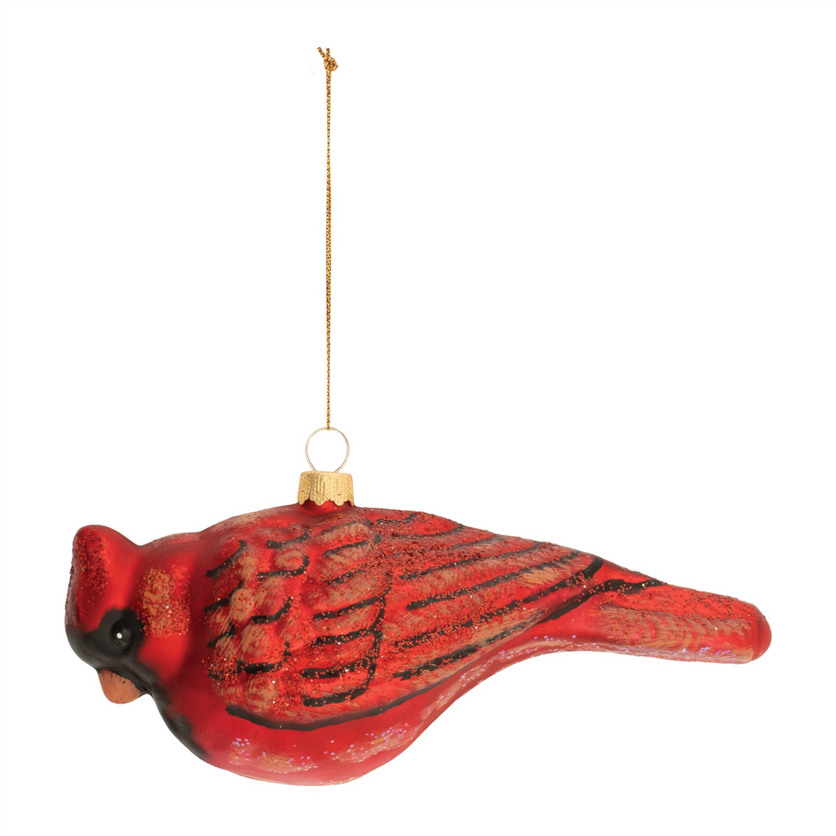 Cardinal Ornament (Set of 6) 6"Lx 2.5"H Glass