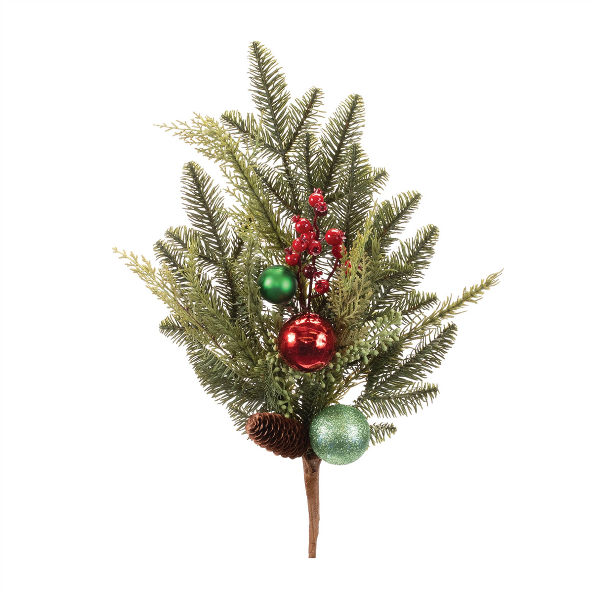Pine w/Ornament Spray (Set of 2) 33”H Plastic