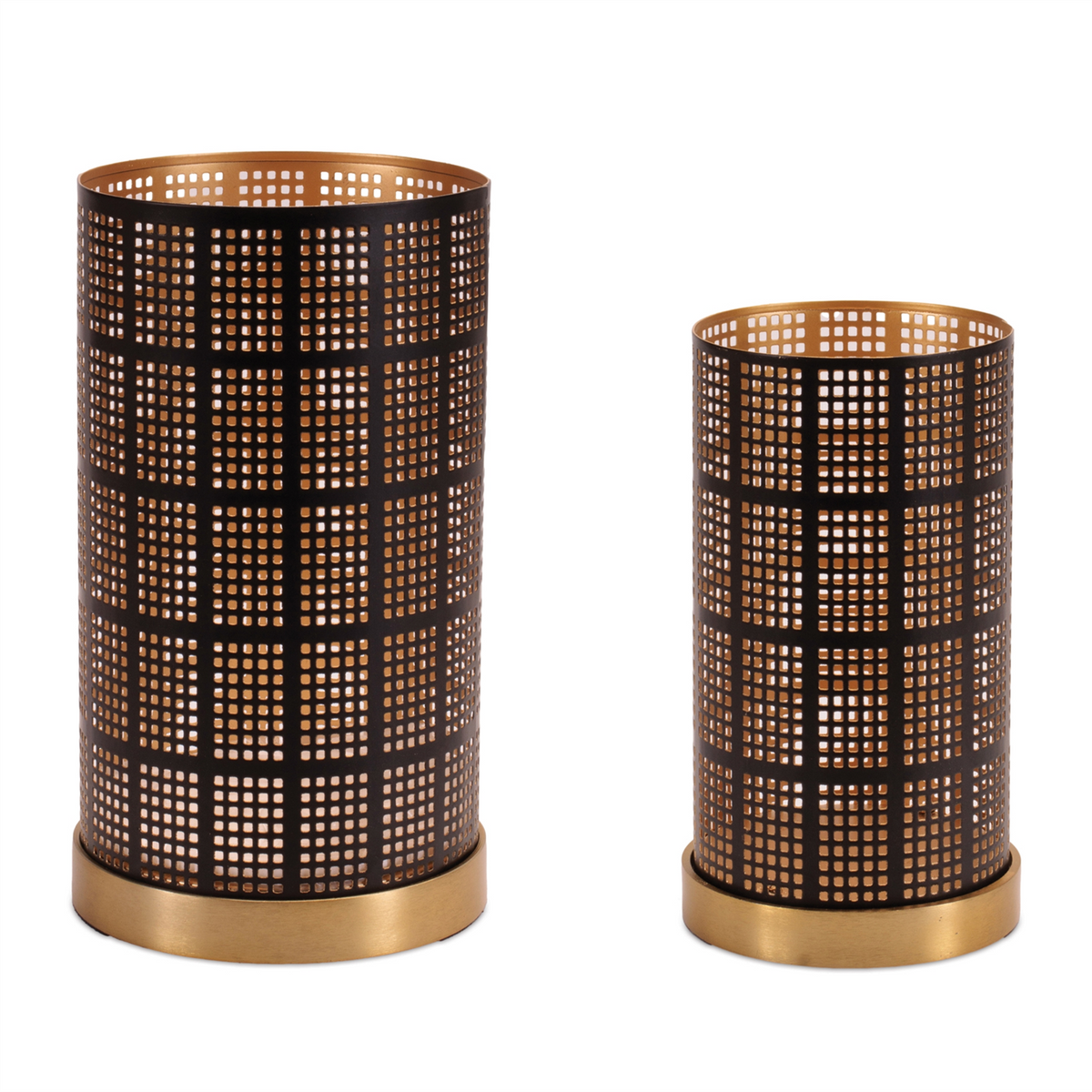 Candle Holder (Set of 2) 5.25"D x 9.5"H, 6.5"D x 11.5"H Metal