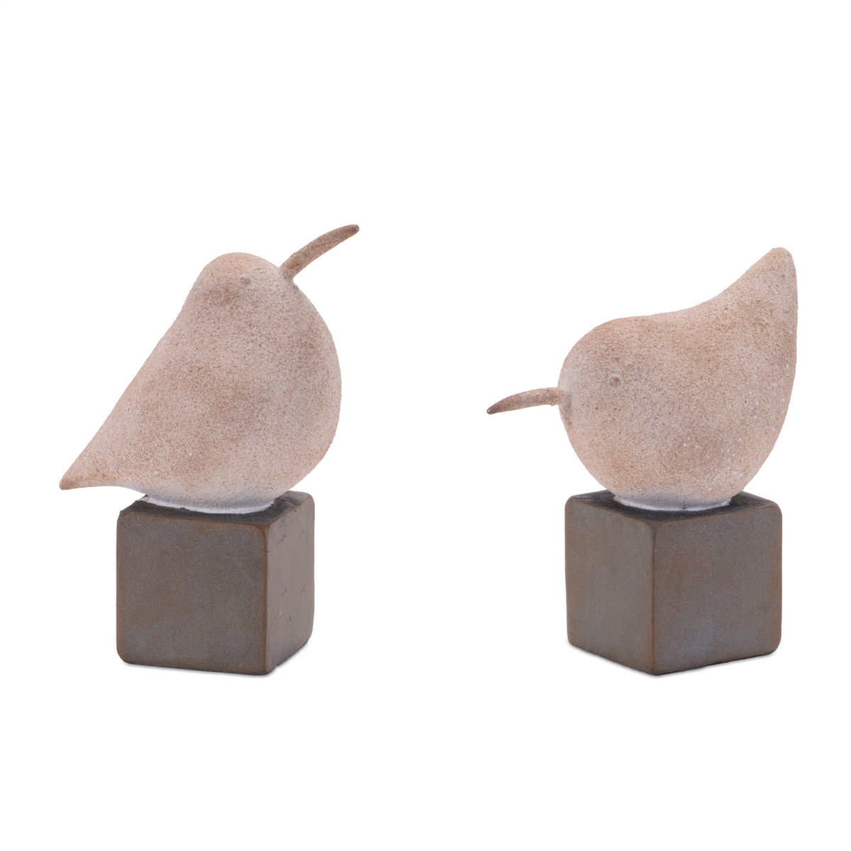 Bird on Base (Set of 2) 4.75"H, 5.5"H Resin