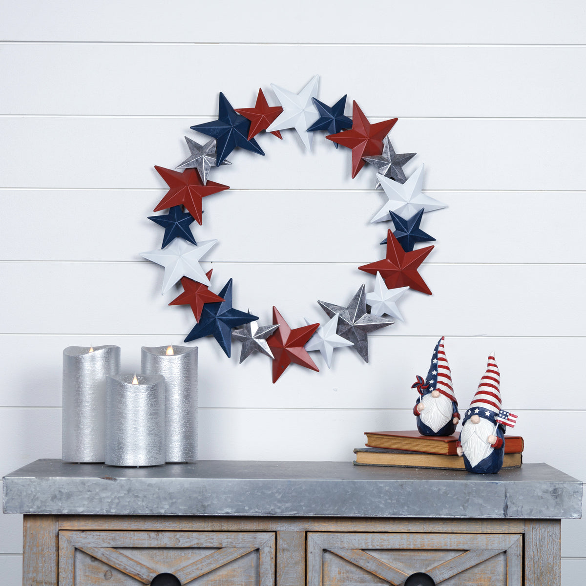 Americana Metal Star Wreath 18"D