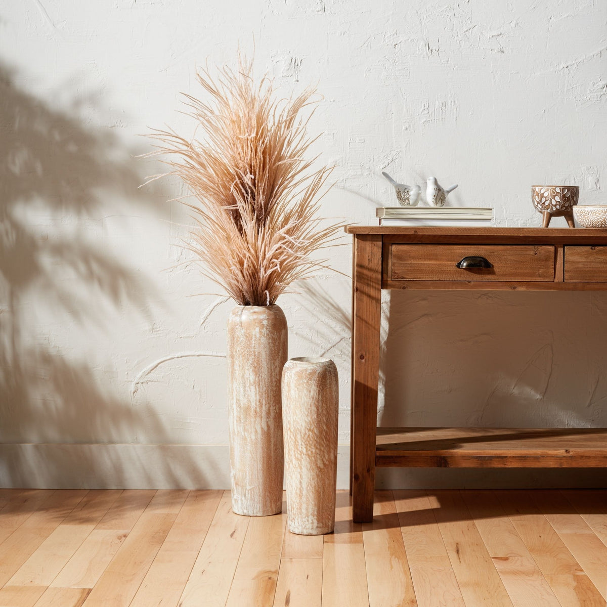 Wood Floor Vase 18.25"H