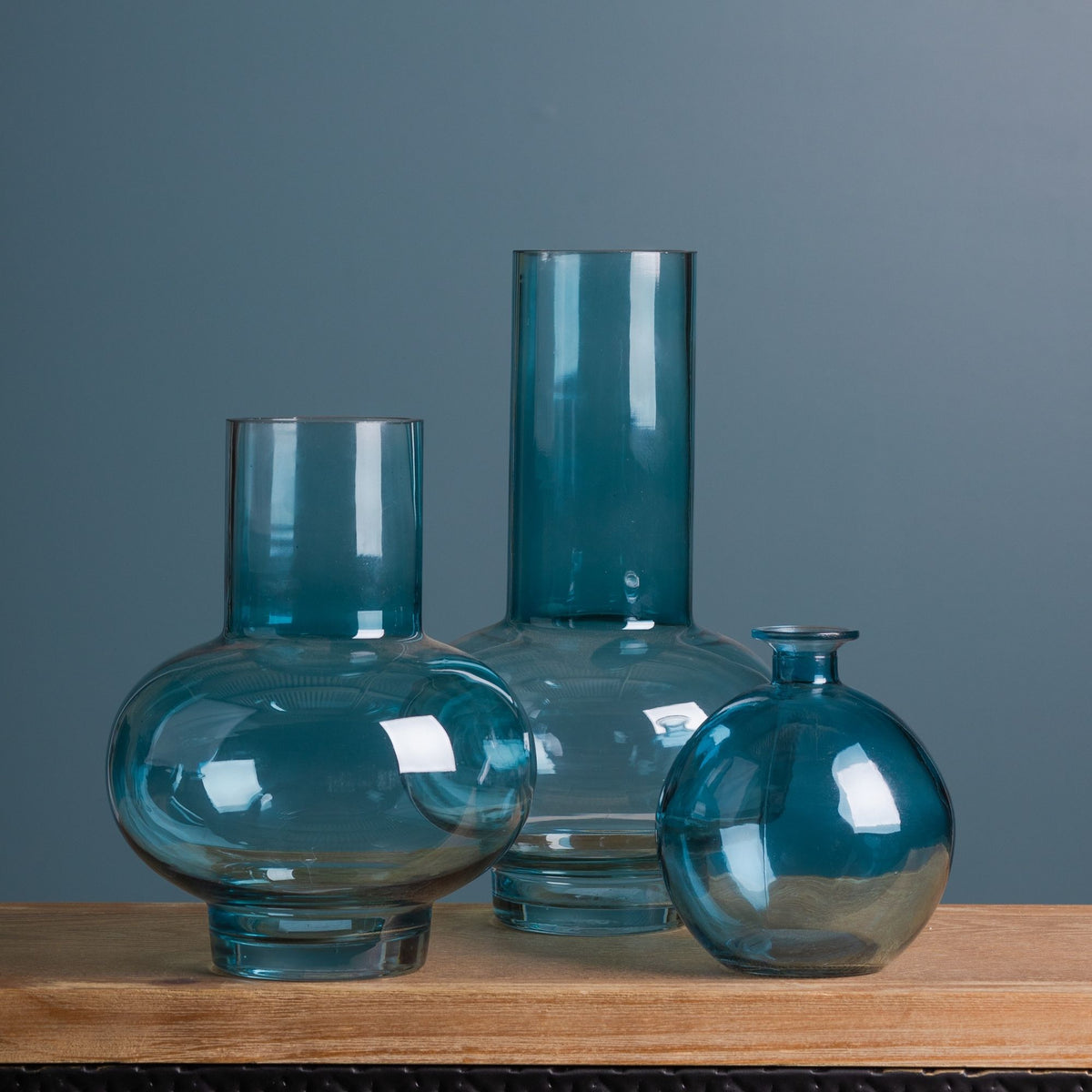 Blue Glass Vase (Set of 2)