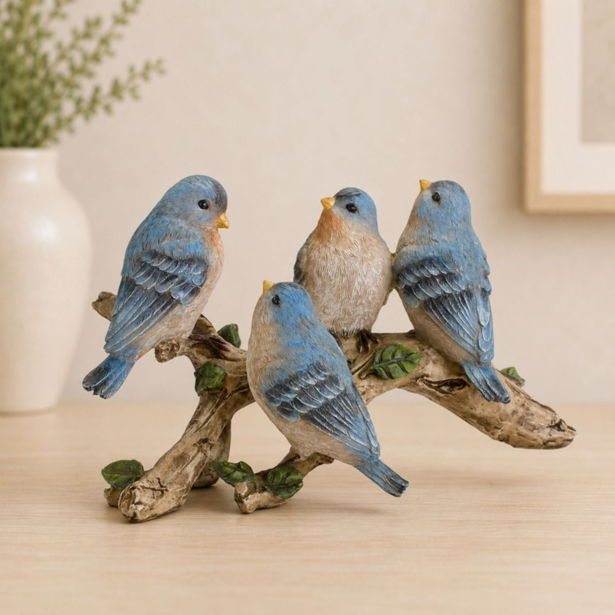 Blue Birds on Branch Figurine 11"L